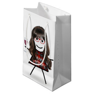 Geburtstagskranz mit Weinglas Kleine Geschenktüte