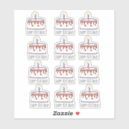 Geburtstagskuchen Aufkleber