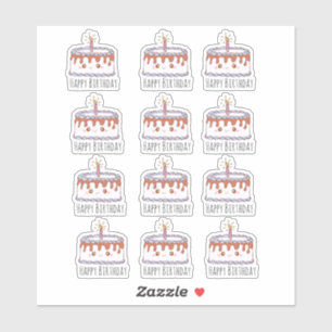 Geburtstagskuchen Aufkleber