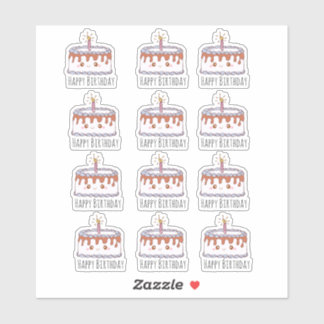 Geburtstagskuchen Aufkleber