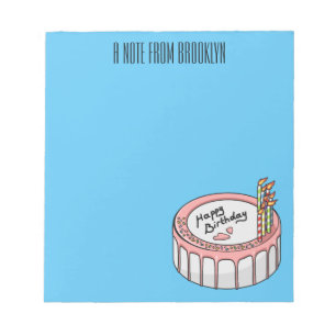 Geburtstagskuchen-Cartoon Notizblock