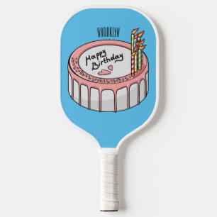 Geburtstagskuchen-Cartoon Pickleball Schläger