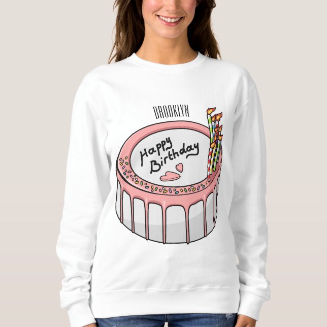 Geburtstagskuchen-Cartoon Sweatshirt (Vorderseite)