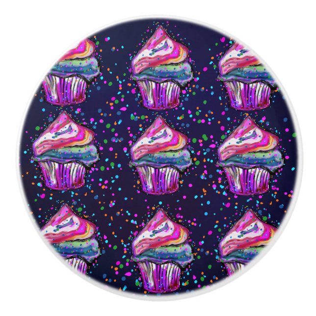 Geburtstagskuchen Keramikknauf (Vorderseite)