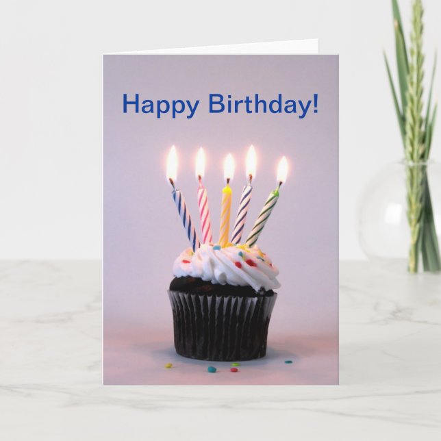 Geburtstagskuchen mit Candles Grußkarte Karte (Vorderseite)