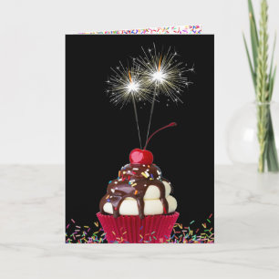 Geburtstagskuchen mit Sparklern Karte