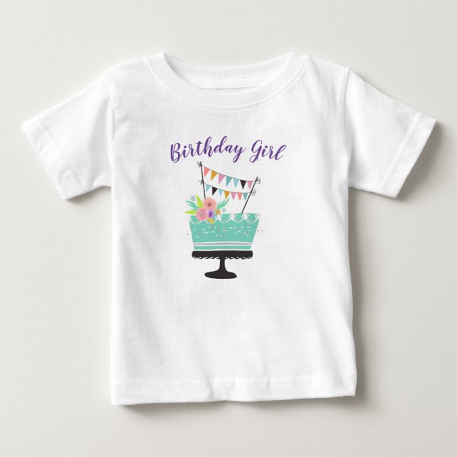 Geburtstagskuchen-Monografie Baby T-shirt (Vorderseite)