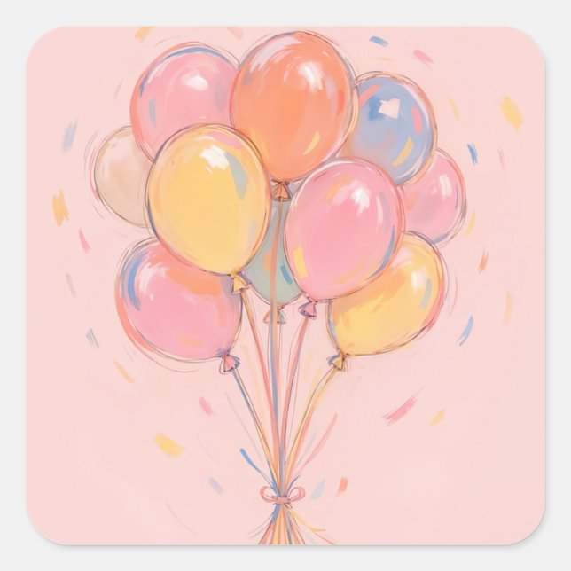 Geburtstagskuchen oder Umschlag Aufkleber (Vorderseite)