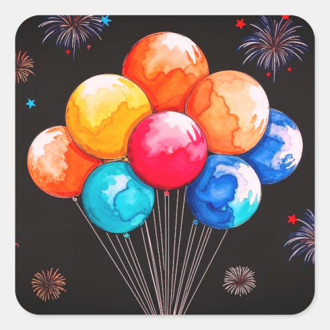 Geburtstagskuchen oder Umschlag Aufkleber (Vorderseite)