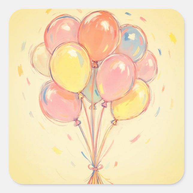 Geburtstagskuchen oder Umschlag Aufkleber (Vorderseite)