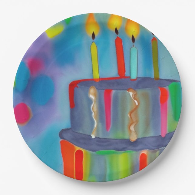 Geburtstagskuchen Pappteller (Vorderseite)