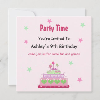 Geburtstagskuchen-Party Einladung
