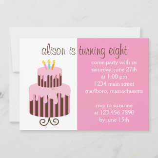 Geburtstagskuchen-Party Einladung