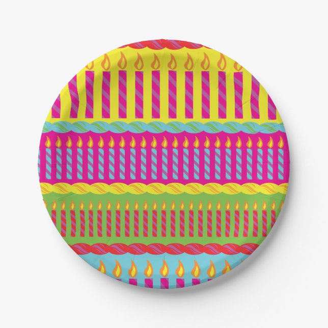 Geburtstagskuchen-Party Pappteller (Vorderseite)