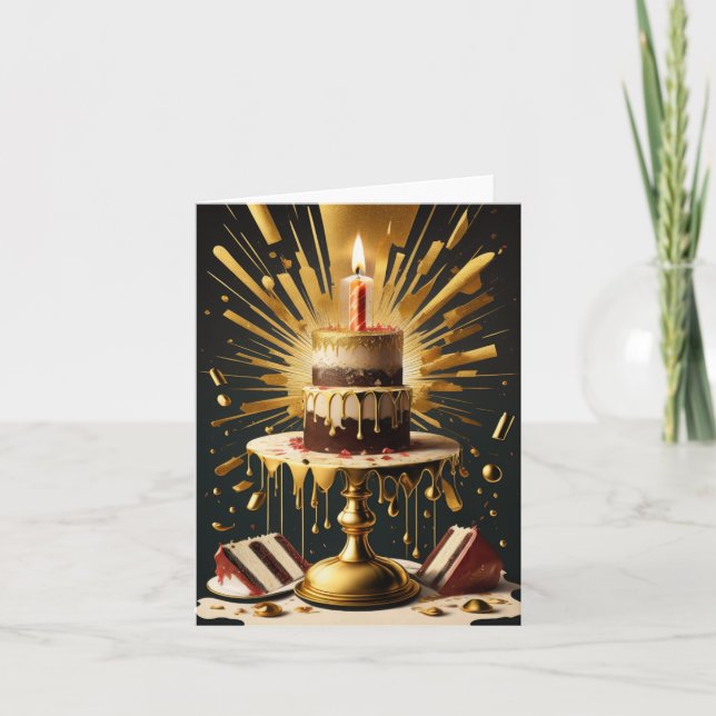 Geburtstagskuchen Postkarte (Vorderseite)