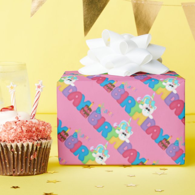 Geburtstagskunst Fantasy Einhornverpackungspapier Geschenkpapier (Geburtstagsparty)
