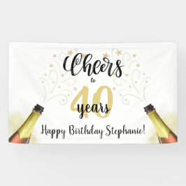 Geburtstagskurse auf # Jahre Schwarzes Gold-Script Banner