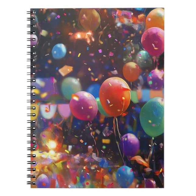 Geburtstagskuze, Ballondesign-Kerze, Party-Deko Notizblock (Vorderseite)