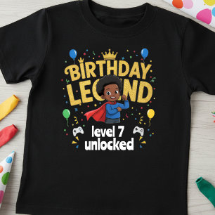 Geburtstagslegende Level 7 freigeschaltet Gamer 7. T-Shirt