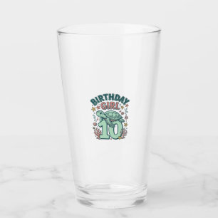 Geburtstagsmädchen 10 Meeresschildkröte Vintage-St Glas