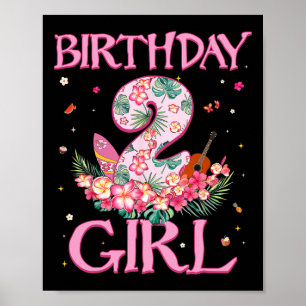Geburtstagsmädchen 2 Jahre alte Sommerblume 2. Geb Poster