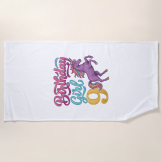 Geburtstagsmädchen 9 Einhorn Vintage Gravur Design Strandtuch