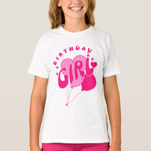 Geburtstagsmädchen-Balloons und Herz-T-Shirt -Hübs T-Shirt
