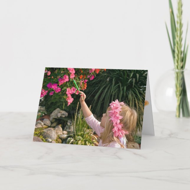 Geburtstagsmädchen-Blume Karte (Vorderseite)
