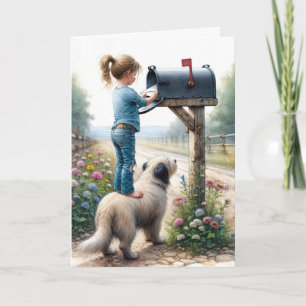 Geburtstagsmädchen Mailen eines Briefumschlags Karte