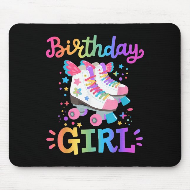 Geburtstagsmädchen Rollschuhe Rollschuhläufer Kind Mousepad (Vorne)
