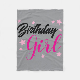 Geburtstagsmädchen Rosa Schriftzug-Design | Süßes Fleecedecke