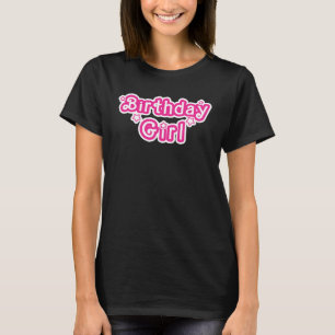 Geburtstagsmädchen Rosa und Weiß mit Sternen T-Shirt