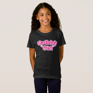 Geburtstagsmädchen Rosa und Weiß mit Sternen T-Shirt