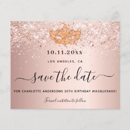 Geburtstagsmaskerze Rose Gold Save the Date