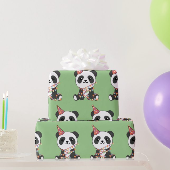 Geburtstagspanda für Kinder - ein Geburtstagspapie Geschenkpapier (Partygeschenke)