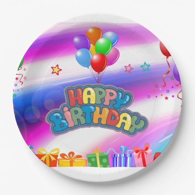 Geburtstagspapier-Teller Pappteller (Vorderseite)