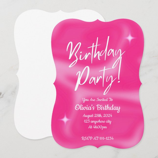 GEBURTSTAGSPARTEEINLADUNG EINLADUNG (Vorne/Hinten)