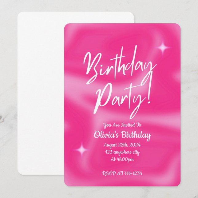 GEBURTSTAGSPARTEEINLADUNG EINLADUNG (Vorne/Hinten)