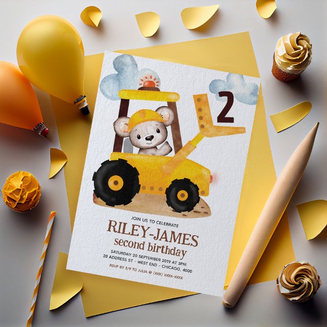 Geburtstagspartei Baugewerbe Einladung (Get ready to dig in and celebrate with our 'Under Construction' Birthday Invitation!)