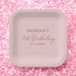 Geburtstagspartei Blass Pink Niedlicher Name Pappteller<br><div class="desc">Machen Sie Ihre Geburtstagsfeier mit unseren Tellern zur Geburtstagsparty Blush Pink Niedlich Name Paper besonders attraktiv. Diese Teller mit einem weichen, rosafarbenen Hintergrund und einem individuellen Namen in einem hübschen Schriftart fügen jedem Party eine persönliche Touch hinzu. Sie sind aus haltbarem, hochwertigem Papier gefertigt und eignen sich hervorragend für die...</div>