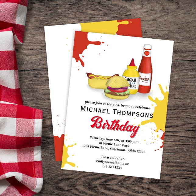 Geburtstagspartei Custom Outdoor GRILLEN Einladung (Cute Birthday Party Custom Invitations)