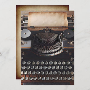 Geburtstagspartei der Vintagen Schreibmaschine Einladung