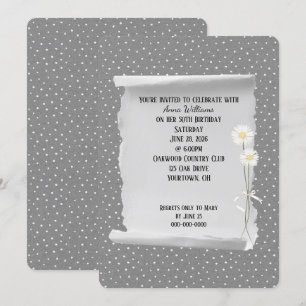 Geburtstagspartei grau und Button Punkt Einladung