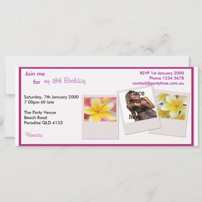 Geburtstagspartei Personalisiert Einladung (Vorderseite)