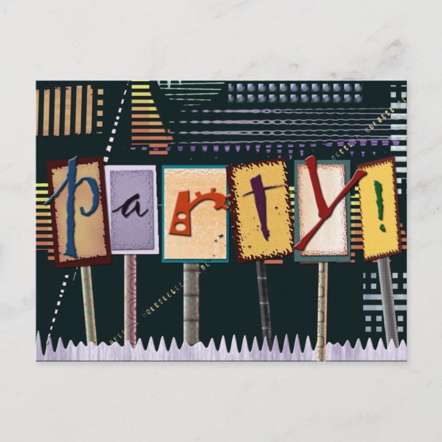Geburtstagspartei Postkarte (Vorderseite)