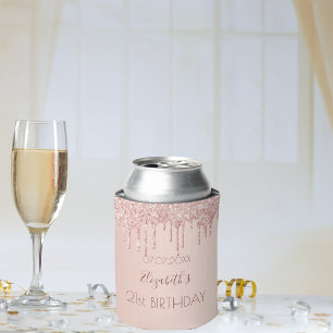 Geburtstagspartei Rose Gold Glitzer Tropfen Name Dosenkühler