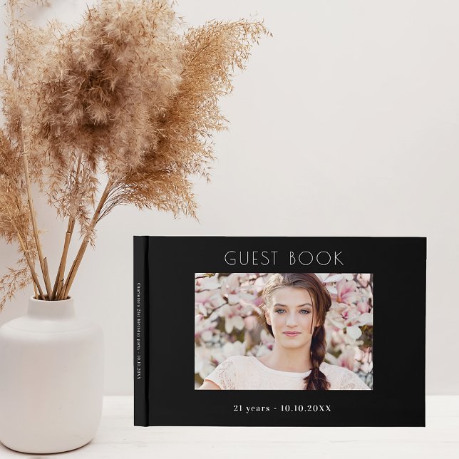 Geburtstagspartei Schwarz-weißes Foto Collage Gästebuch (Von Creator hochgeladen)