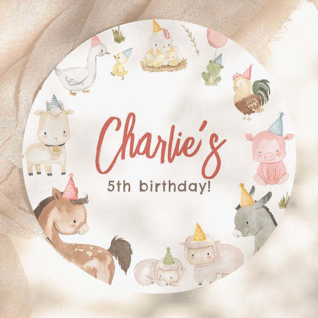 Geburtstagspartei von Landtieren Pappteller (Von Creator hochgeladen)