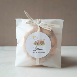 Geburtstagspartei von Landtieren Runder Aufkleber