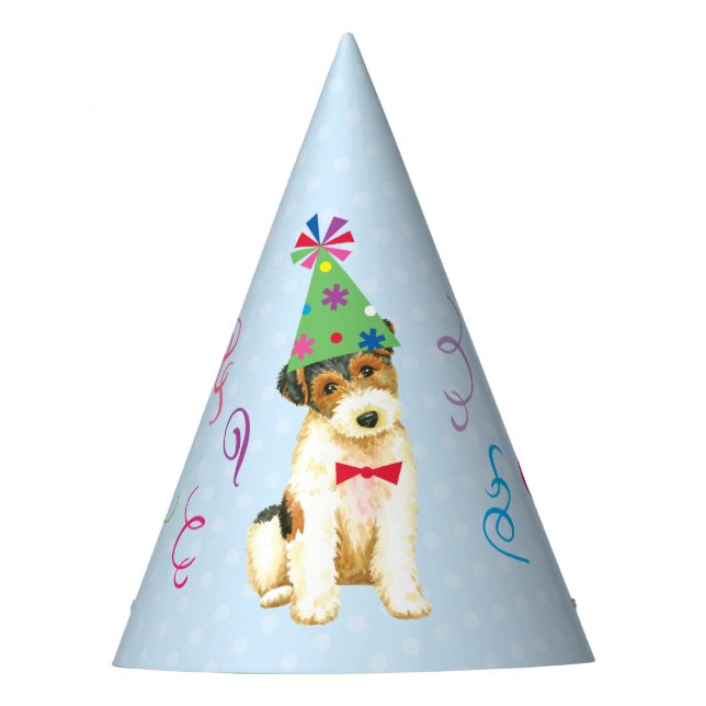 Geburtstagspartei Wire Fox Terrier Partyhütchen (Vorderseite)